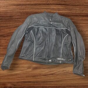Harley-Davidson Leather‎ Motorcycle Jacket Perforated Black Biker XL